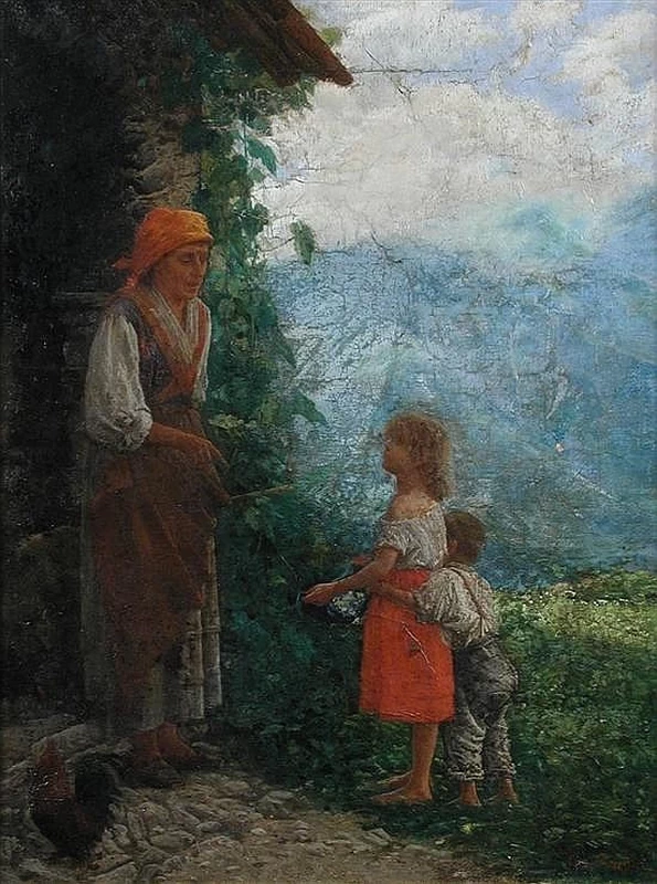 Noè Bordignon - Bambini che offrono fiori di campo